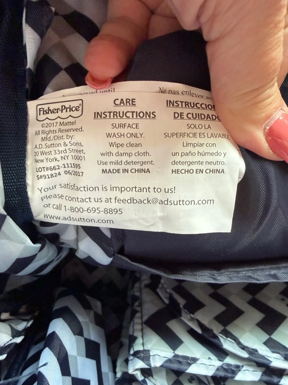 Fisher-Price Navy Blue Diaper Backpack with Gold Zippers